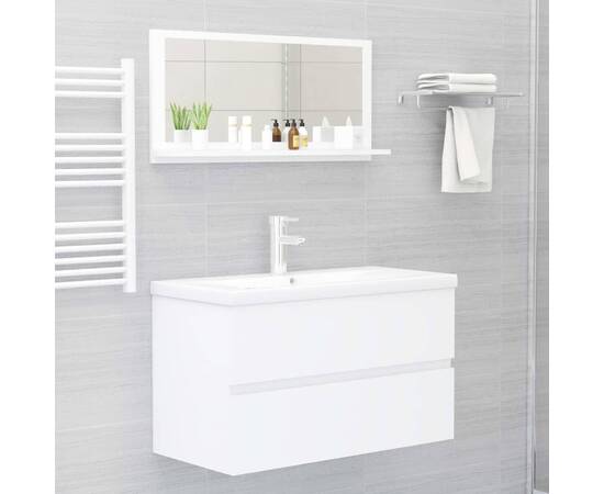 Oglindă de baie, alb, 80 x 10,5 x 37 cm, pal, 4 image