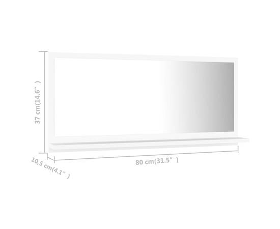 Oglindă de baie, alb, 80 x 10,5 x 37 cm, pal, 7 image