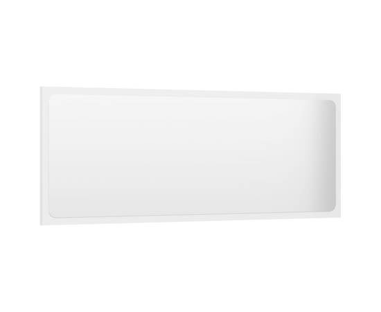 Oglindă de baie, alb extralucios, 100x1,5x37 cm, pal, 3 image