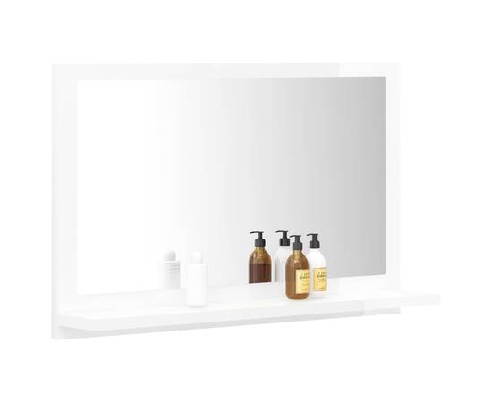Oglindă de baie, alb extralucios, 60 x 10,5 x 37 cm, pal, 3 image