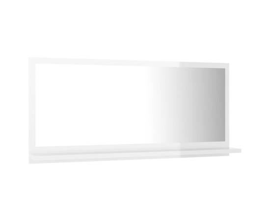 Oglindă de baie, alb extralucios, 80 x 10,5 x 37 cm, pal, 5 image