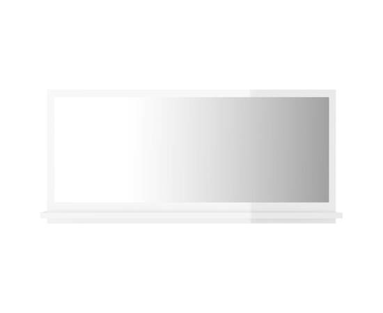Oglindă de baie, alb extralucios, 80 x 10,5 x 37 cm, pal, 2 image