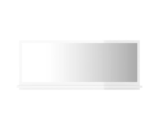 Oglindă de baie, alb extralucios, 90 x 10,5 x 37 cm, pal, 2 image