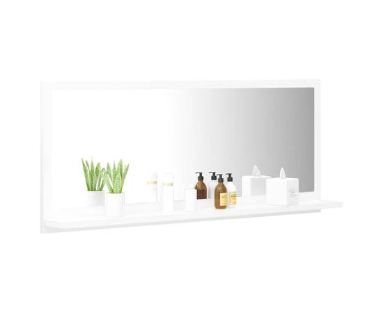 Oglindă de baie, alb extralucios, 90 x 10,5 x 37 cm, pal, 3 image