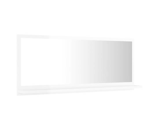 Oglindă de baie, alb extralucios, 90 x 10,5 x 37 cm, pal, 5 image