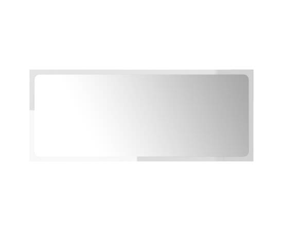 Oglindă de baie, alb extralucios, 90x1,5x37 cm, pal, 2 image