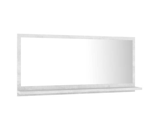 Oglindă de baie, gri beton, 80 x 10,5 x 37 cm, pal, 5 image