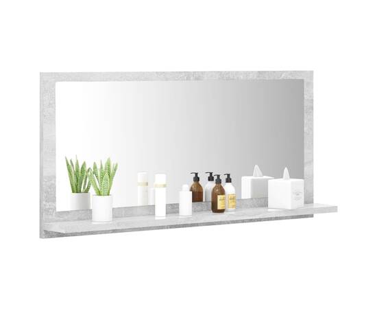 Oglindă de baie, gri beton, 80 x 10,5 x 37 cm, pal, 3 image