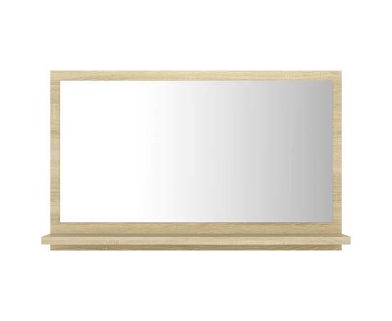 Oglindă de baie, stejar sonoma, 60 x 10,5 x 37 cm, pal, 2 image