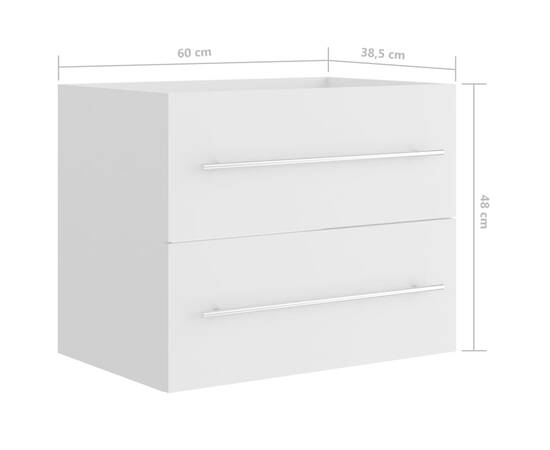 Dulap de chiuvetă, alb, 60x38,5x48 cm, pal, 8 image