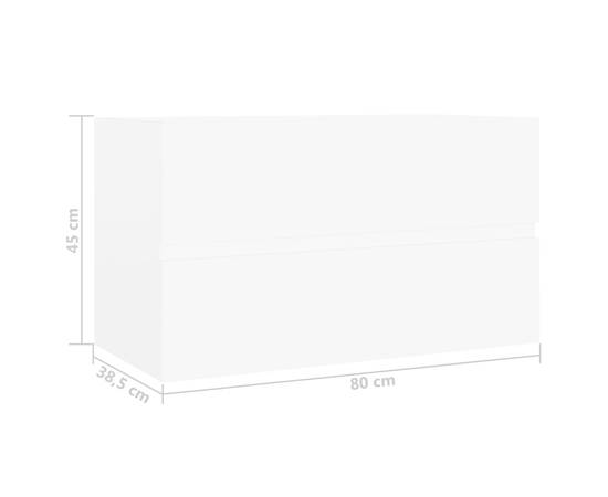 Dulap de chiuvetă, alb, 80x38,5x45 cm, pal, 7 image