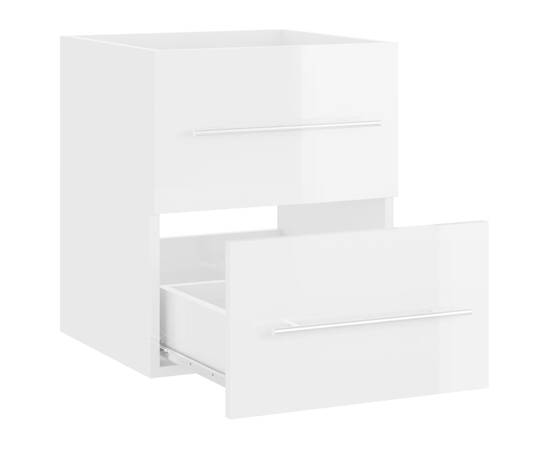 Dulap de chiuvetă, alb extralucios, 41x38,5x48 cm, pal, 4 image