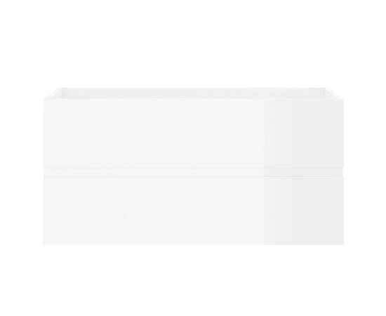 Dulap de chiuvetă, alb extralucios, 90x38,5x45 cm, pal, 5 image