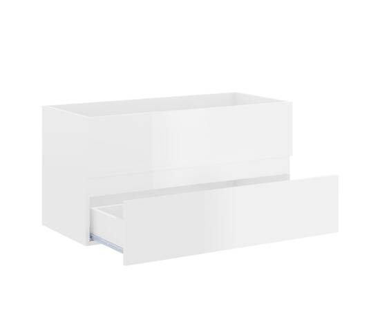 Dulap de chiuvetă, alb extralucios, 90x38,5x45 cm, pal, 4 image
