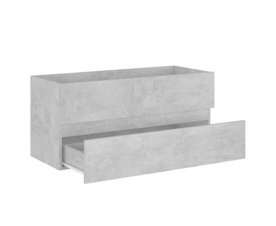 Dulap de chiuvetă, gri beton, 100x38,5x45 cm, pal, 4 image