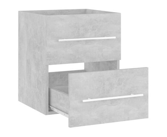 Dulap de chiuvetă, gri beton, 41x38,5x48 cm , pal, 4 image