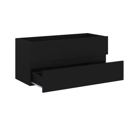 Dulap de chiuvetă, negru, 100x38,5x45 cm, pal, 4 image