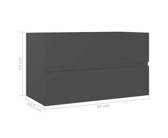 Dulap de chiuvetă, negru, 80 x 38,5 x 45 cm, pal, 7 image