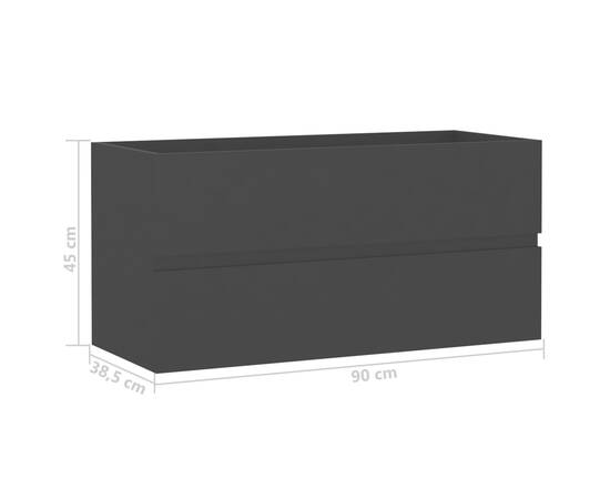 Dulap de chiuvetă, negru, 90x38,5x45 cm, pal, 7 image