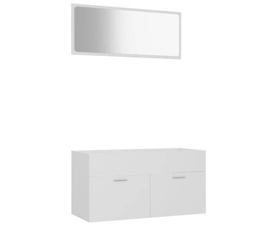 Set mobilier de baie, 2 piese, alb, pal, 2 image