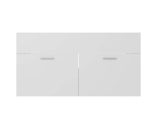 Set mobilier de baie, 2 piese, alb, pal, 9 image