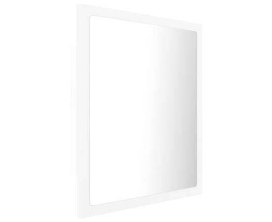 Oglindă de baie cu led, alb, 40x8,5x37 cm, pal, 8 image