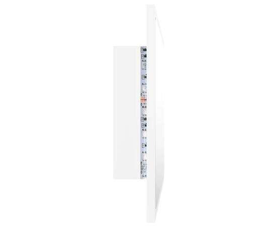 Oglindă de baie cu led, alb, 60x8,5x37 cm, pal, 8 image