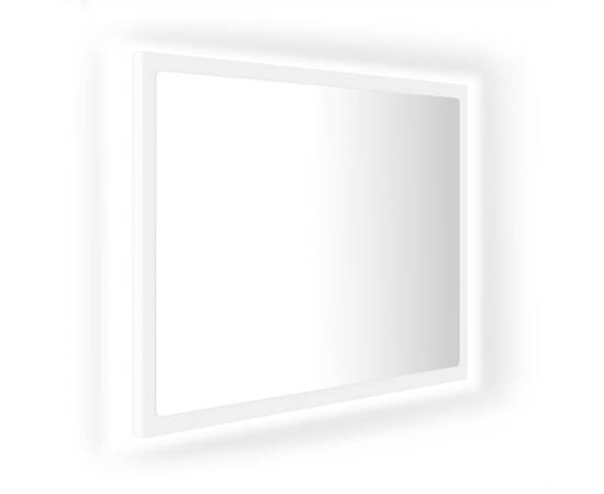 Oglindă de baie cu led, alb, 60x8,5x37 cm, pal, 2 image