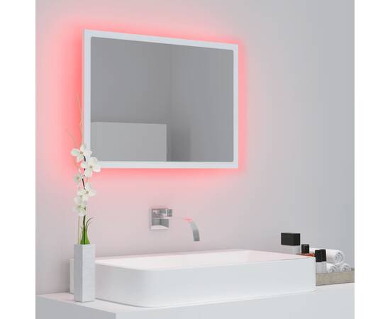 Oglindă de baie cu led, alb, 60x8,5x37 cm, pal, 5 image