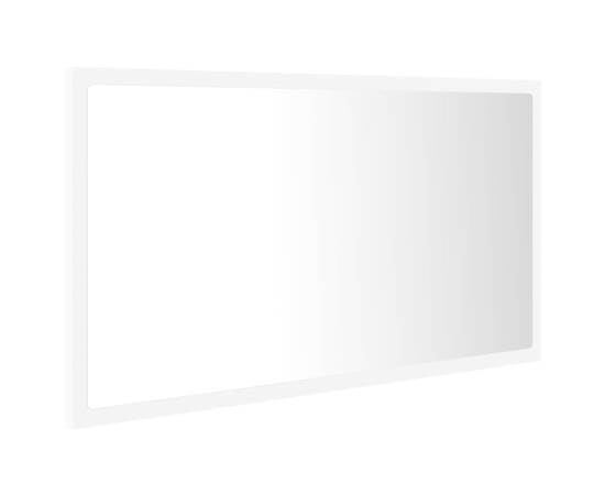 Oglindă de baie cu led, alb, 80x8,5x37 cm, pal, 6 image