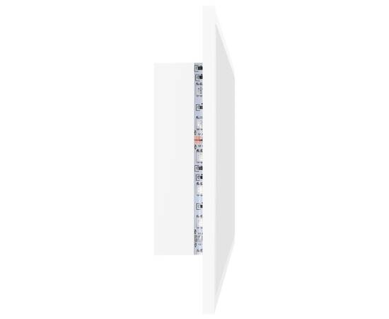 Oglindă de baie cu led, alb, 80x8,5x37 cm, pal, 8 image