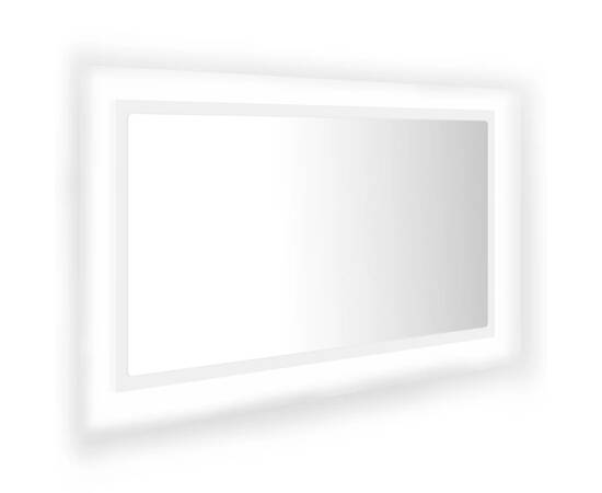 Oglindă de baie cu led, alb, 80x8,5x37 cm, pal, 2 image