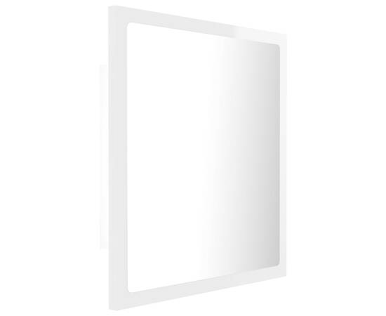 Oglindă de baie cu led, alb extralucios, 40x8,5x37 cm, pal, 8 image
