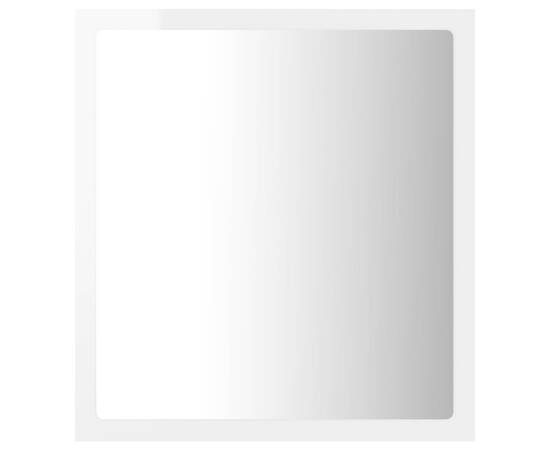 Oglindă de baie cu led, alb extralucios, 40x8,5x37 cm, pal, 6 image