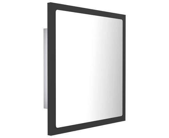 Oglindă de baie cu led, gri, 40x8,5x37 cm, pal, 8 image