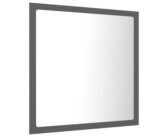 Oglindă de baie cu led, gri, 40x8,5x37 cm, pal, 7 image