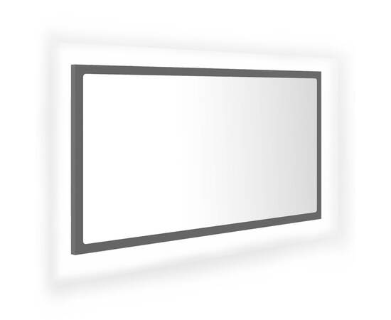 Oglindă de baie cu led, gri, 80x8,5x37 cm, pal, 2 image