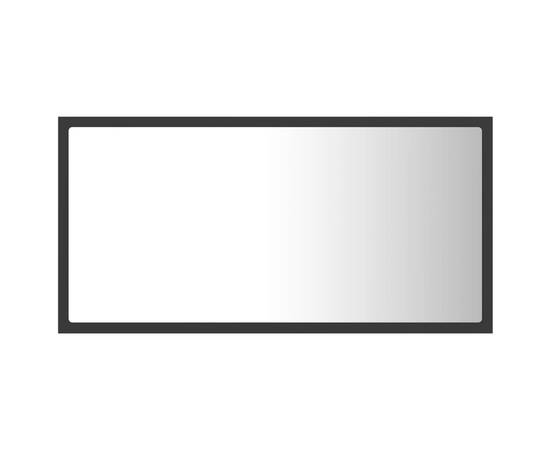 Oglindă de baie cu led, gri, 80x8,5x37 cm, pal, 7 image