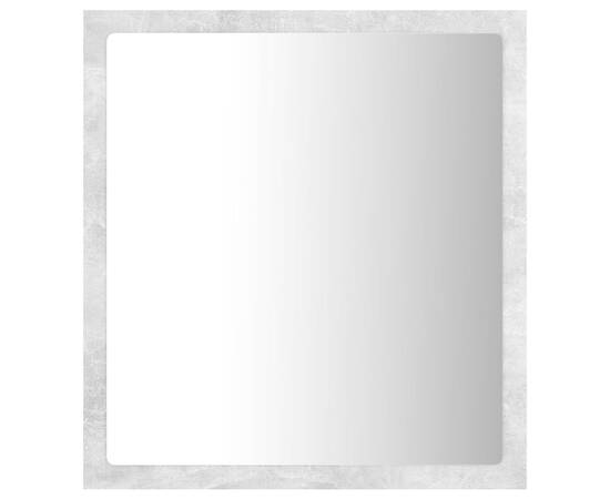 Oglindă de baie cu led, gri beton, 40x8,5x37 cm, pal, 6 image