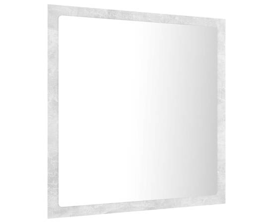 Oglindă de baie cu led, gri beton, 40x8,5x37 cm, pal, 7 image