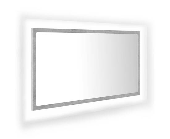 Oglindă de baie cu led, gri beton, 80x8,5x37 cm, pal, 2 image