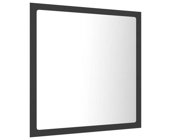 Oglindă de baie cu led, negru, 40x8,5x37 cm, pal, 7 image