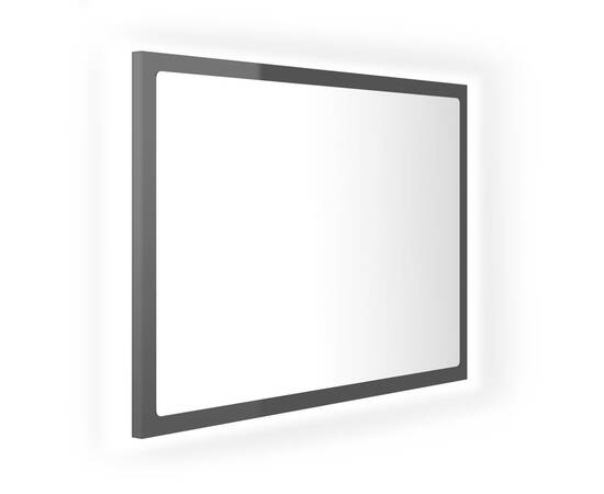 Oglindă de baie cu led, negru extralucios, 60x8,5x37 cm, pal, 2 image