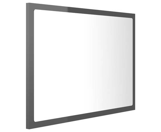 Oglindă de baie cu led, negru extralucios, 60x8,5x37 cm, pal, 7 image