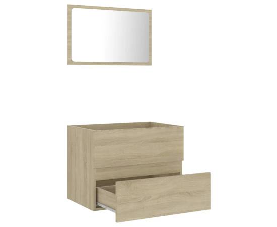 Set mobilier baie, 2 piese, stejar sonoma, pal, 7 image