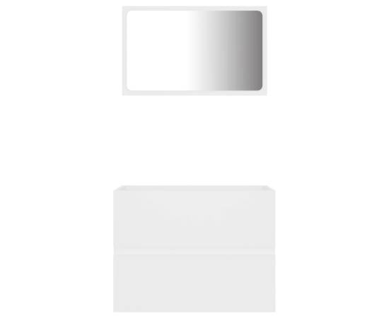 Set mobilier de baie, 2 piese, alb, pal, 7 image