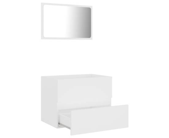 Set mobilier de baie, 2 piese, alb, pal, 5 image