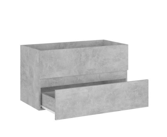 Set mobilier de baie, 2 piese, gri beton, pal, 11 image