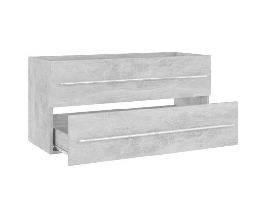 Set mobilier de baie, 2 piese, gri beton, pal, 9 image