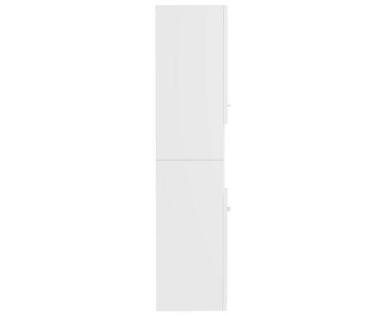 Dulap de baie, alb extralucios, 30 x 30 x 130 cm, pal, 6 image